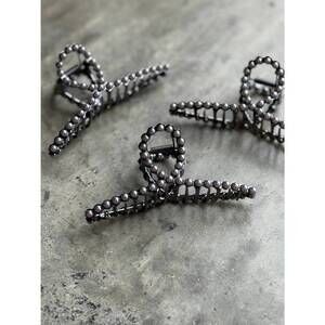 NEW WILD JUNKIE women's western faux pearl hair claw clip in silver